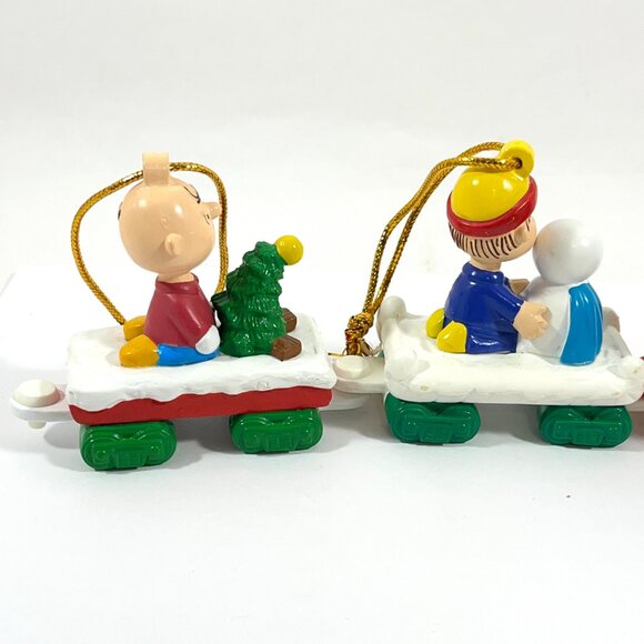 Peanuts Snoopy Whitman's Christmas PVC Ornaments Lot of 8 Train Set -  2" - 2.5" - Picture 7 of 14